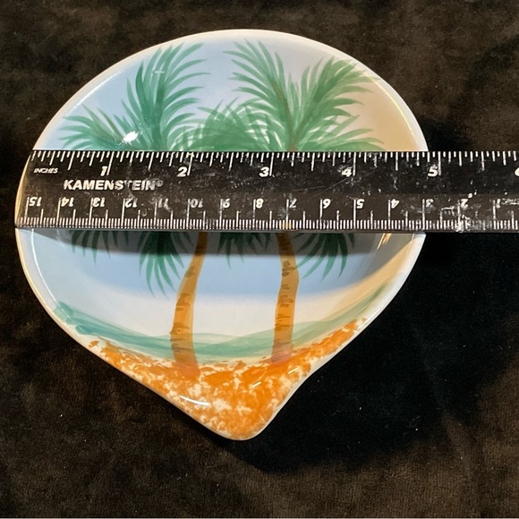 Banana Patch Studio Kauai Hawaii Art Pottery Bowl With Pour Spout  Palm Trees - Picture 11 of 13